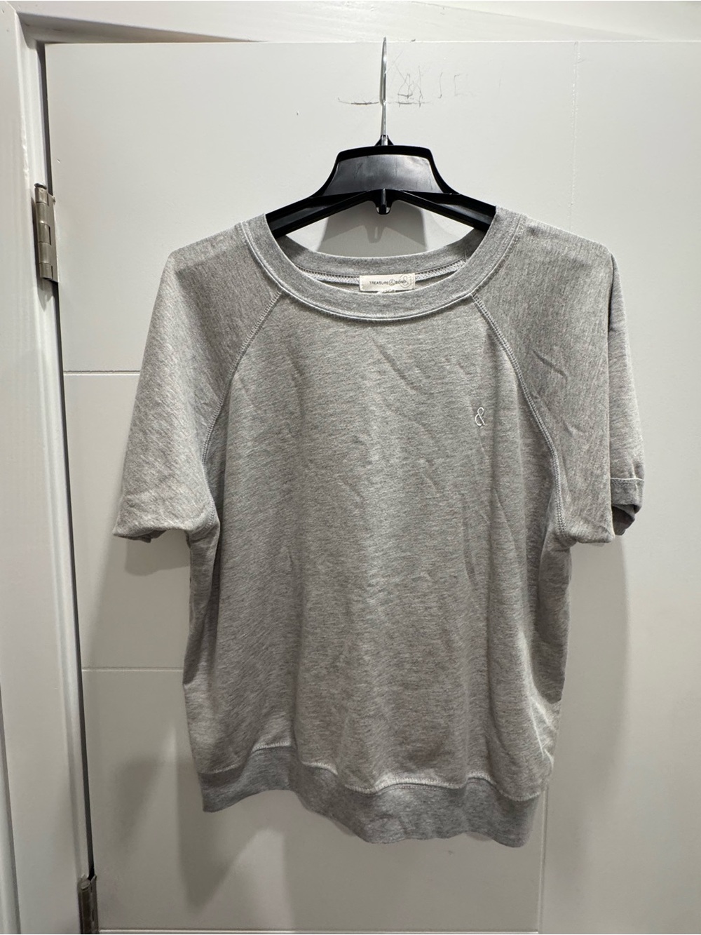 Treasure & Bond Light Gray Short-Sleeve Sweatshirt